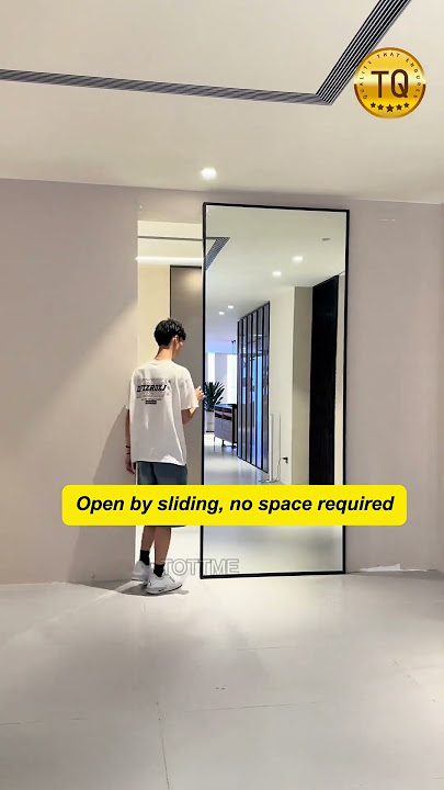 Mirror ghost door, side-mounted on the wall, does not take up space, #doors #door