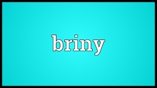 Briny Meaning