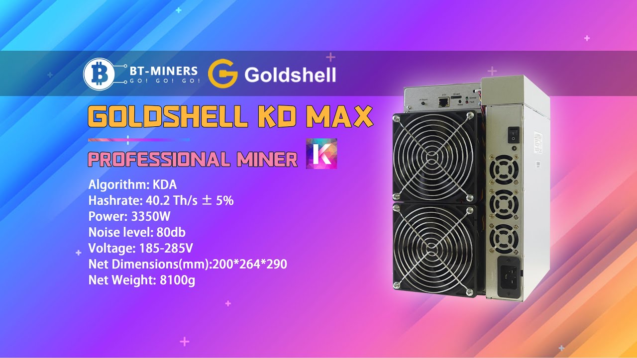 Goldshell KD Max 40.2Th/s Hashrate 3350W Power Kadena 