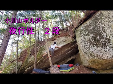 【小川山ボルダー】　夜行性 　2段　（後半マントル解説）