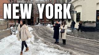 NEW YORK CITY Walking Tour [4K] - Let It Snow - Snowy Winter Walk In GREENWICH VILLAGE