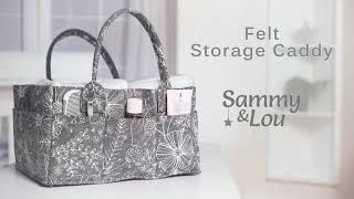 Gray Floral Printed Felt Storage Caddy by Sammy & Lou