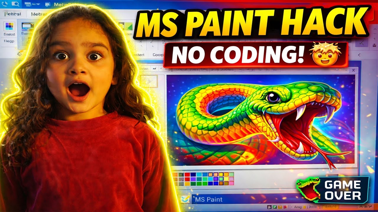 Siddhi ने MS Paint में बनाया सबसे खतरनाक साँप! 🐍 90s Kids Challenge