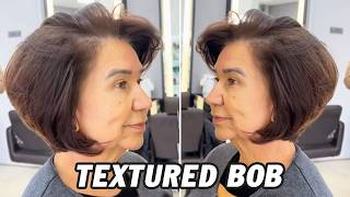 Elegant Short Layers Bob Haircut Tutorial with Graduation | Soft Textured Short Bob Cut for Women