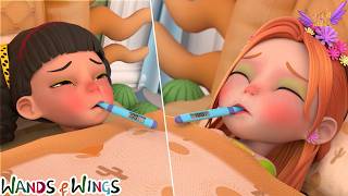 Oh No! Princesses Are Sick | Sleeping Beauty Princess Story | kids Song - Wands & Wings