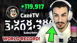 CazéTV - 120K SUBS IN 1 MINUTE: WORLD RECORD! | Moment [231]