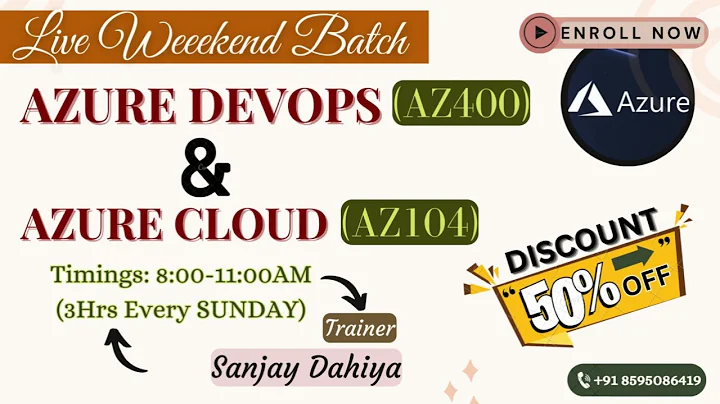 Azure DevOps & Azure Cloud| Live Training |Online Weekend Batch| With Sanjay Dahiya #azuredevops