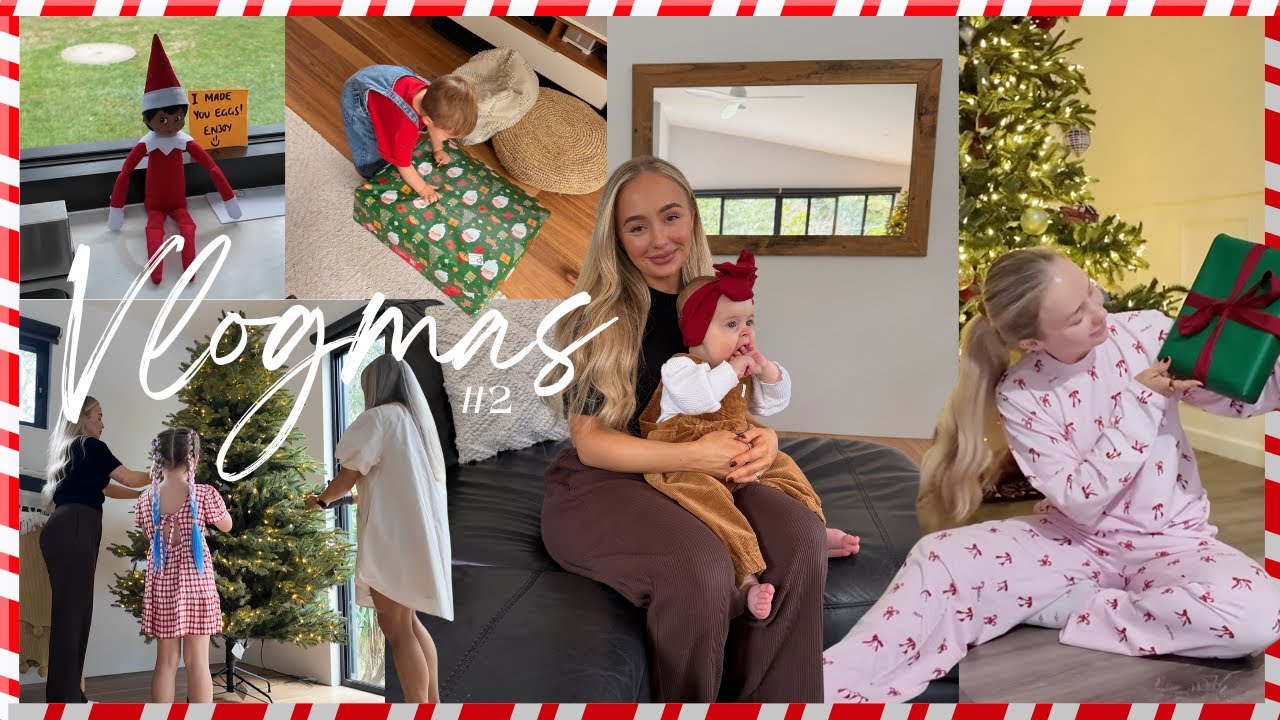 Wrapping gifts & my family Christmas | Elf antics, fruit wreath, gym & park visit| VLOGMAS EPISODE 2