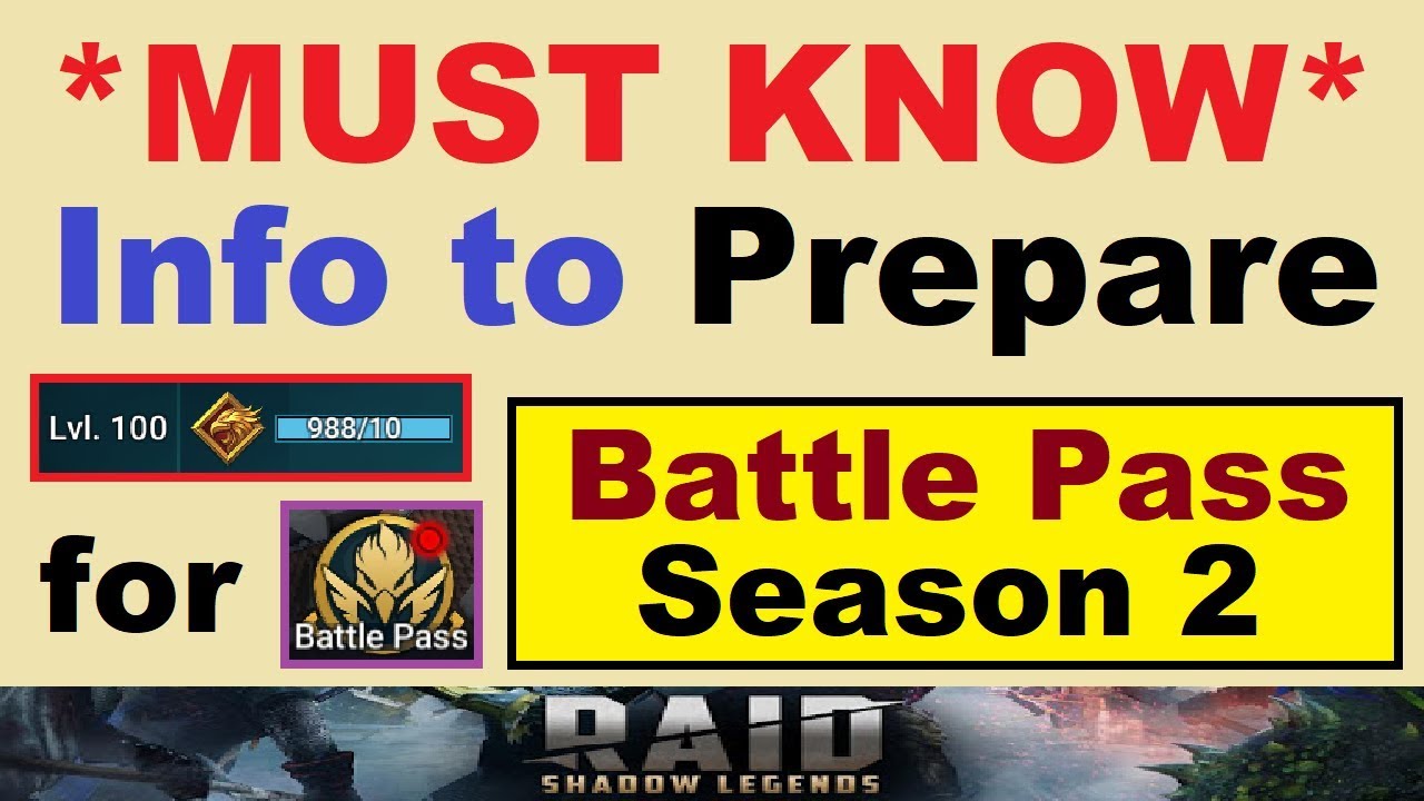 Must Know Info To Prepare For Battle Pass Season 2 In Raid Shadow Legends Youtube