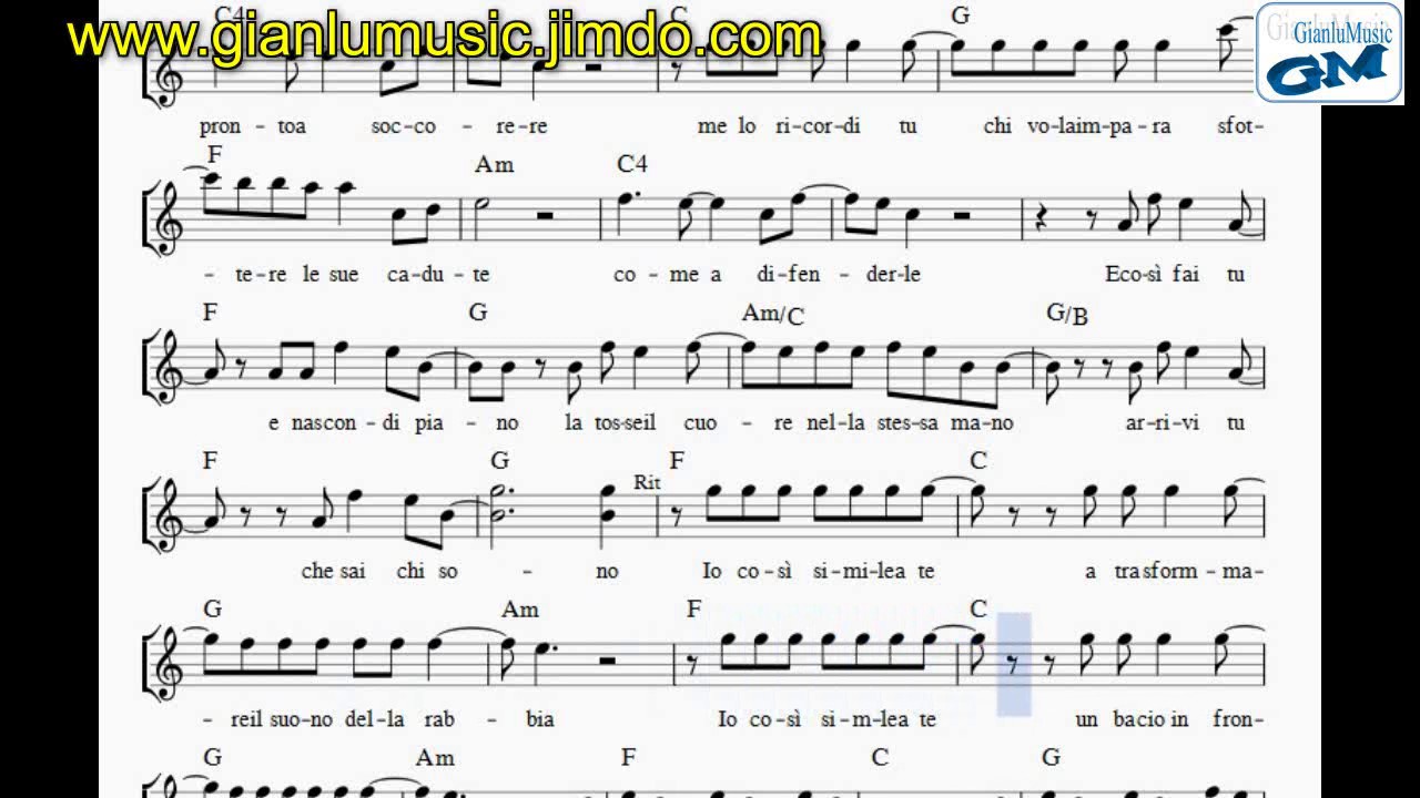 Simili Laura Pausini cover Spartito - GianluMusic - YouTube
