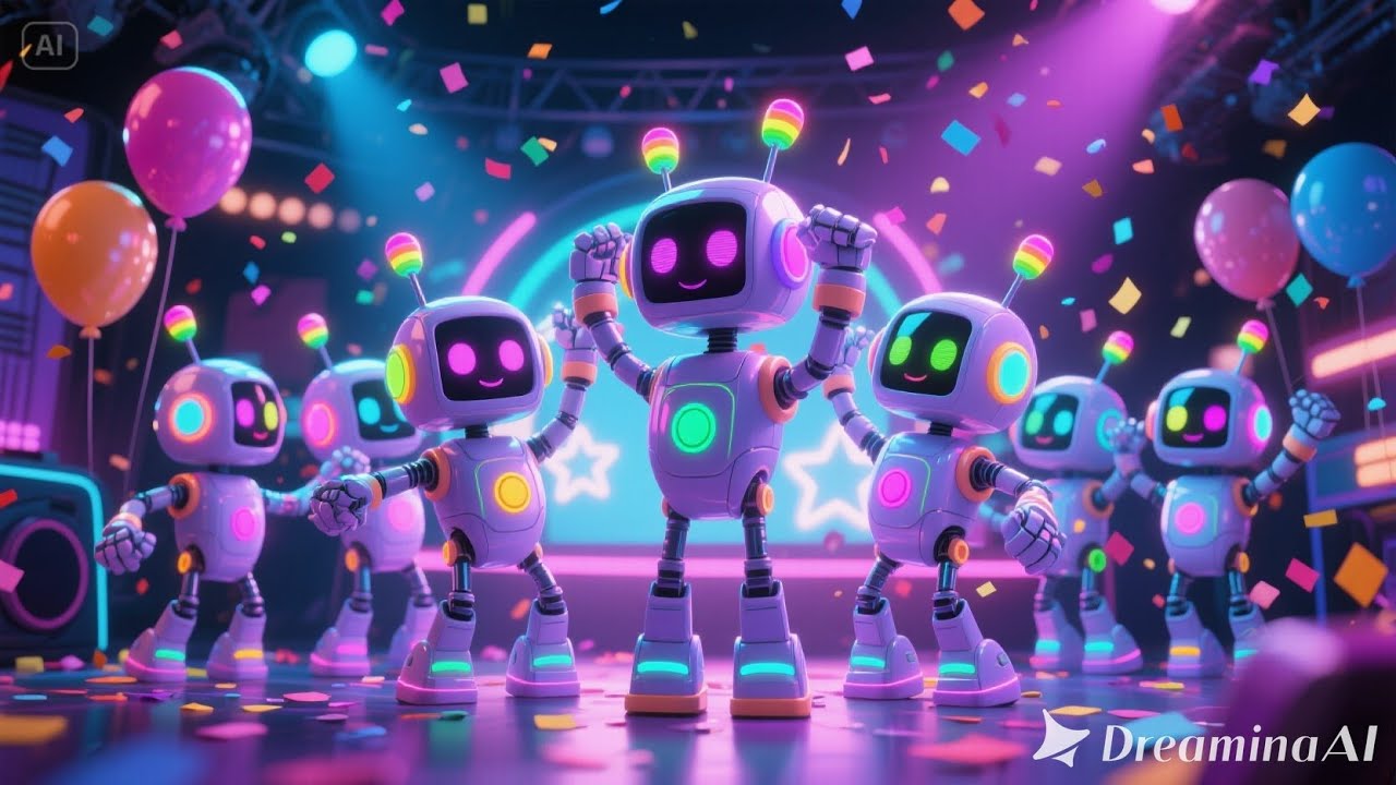 Shake with Little Robots | Fun Kids Dance Song | Robot Party Nursery Rhyme