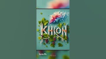 New Name Art Ai Photo Editing Viral 3d Name khkon leaves, and grape left corner#shrots#viral3d#left