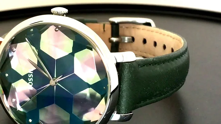 Fossil ES3903 Jacqueline Silver Tone Green Leather...