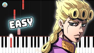 [full] JoJo Golden Wind OST - 'Giorno's Theme/Il vento d'oro' - EASY Piano Tutorial & Sheets