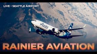 🔴 LIVE Seattle SeaTac Airport | Plane Spotting | 4K PTZ Camera Tours | Mount Rainier Morning Stream