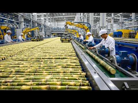 HOW SUGAR IS MADE IN GIANT FACTORIES 🍬 | From SUGAR CANE TO REFINED SUGAR