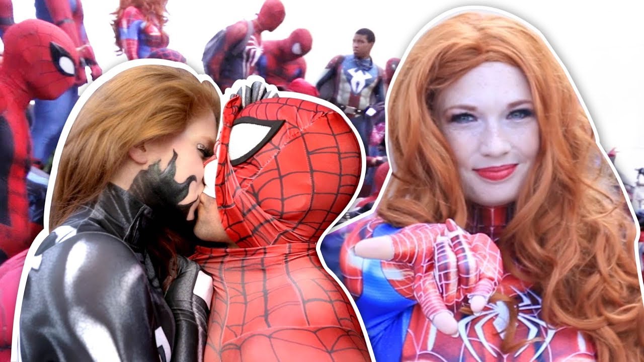 SPIDER-MAN, VENOM, MARY JANE, SPIDERVERSE VS Dragon CON 2017 VS Pretty  Ladies - YouTube