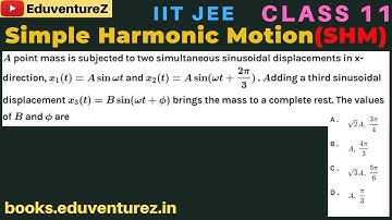 A point mass is subjected to two simultaneous sinusoidal displacements in x-direction, x1(t)=Asinωt