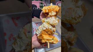 Crispy fried chicken and waffles! 🍗🧇