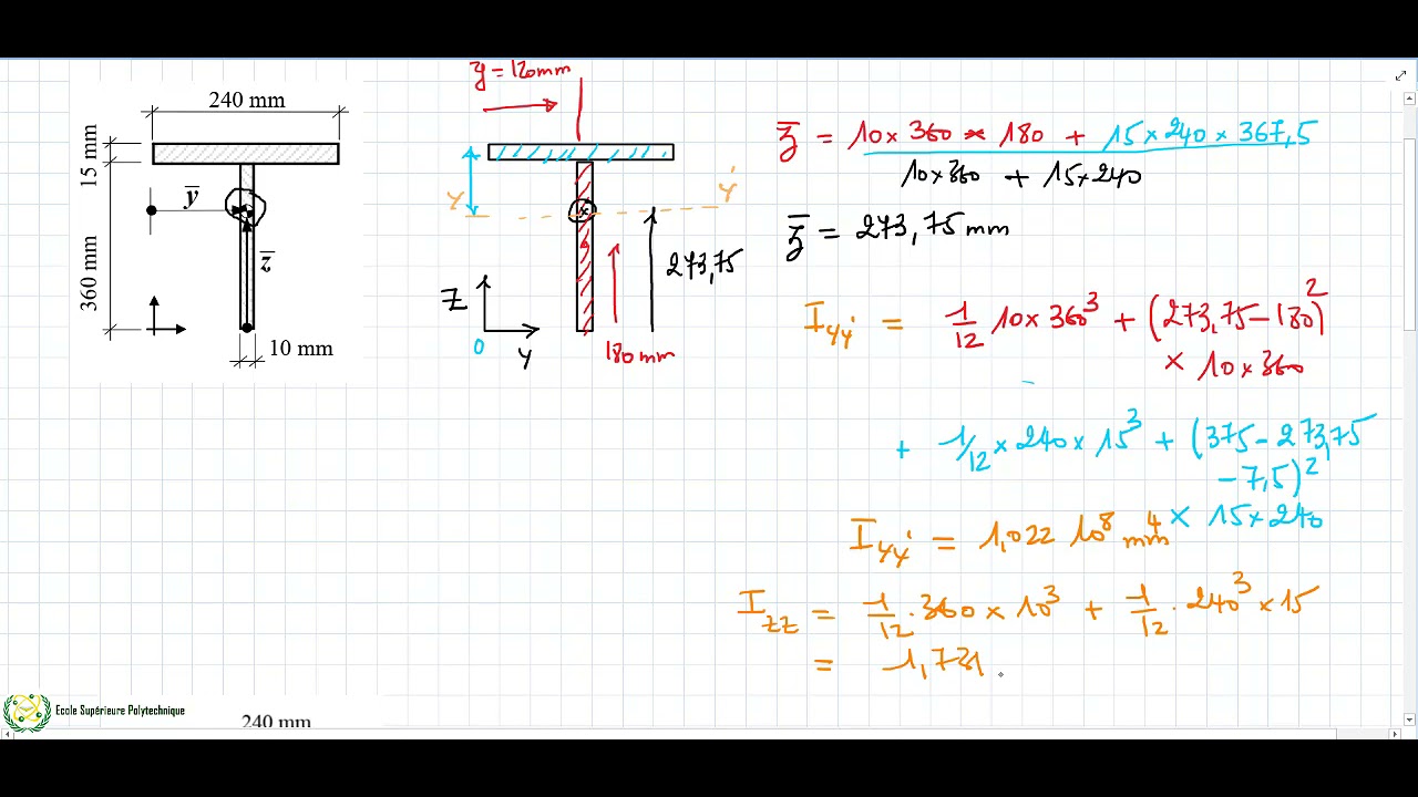 RDM : Caractéristiques des sections planes
