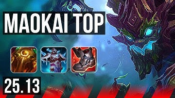 MAOKAI vs RIVEN (TOP) | 39k DMG, 65% winrate, Dominating | KR Master | 25.13