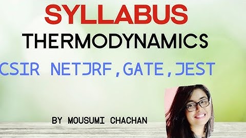 Syllabus | Thermodynamics | #CSIR NET#JEST#GATE