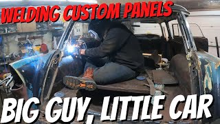 Fat Guy In A Little Car  Fabricating Custom Panels And Welding Them In. 1955 Chevy Nomad