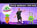 Fun space workout for kids  with coach carrot