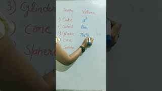 Volume of 3d shapes #viral #maths #shortsvideo #trending #3d #shorts