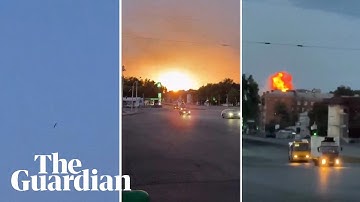 The moment a Russian missile strikes Dnipro in eastern Ukraine
