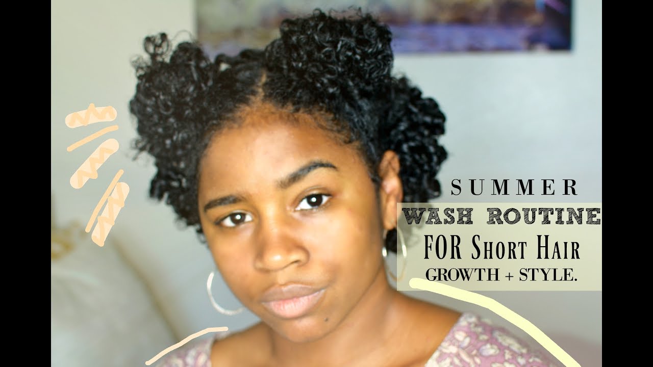  WASH ROUTINE FOR GROWTH on SHORT HAIR + Styling - YouTube