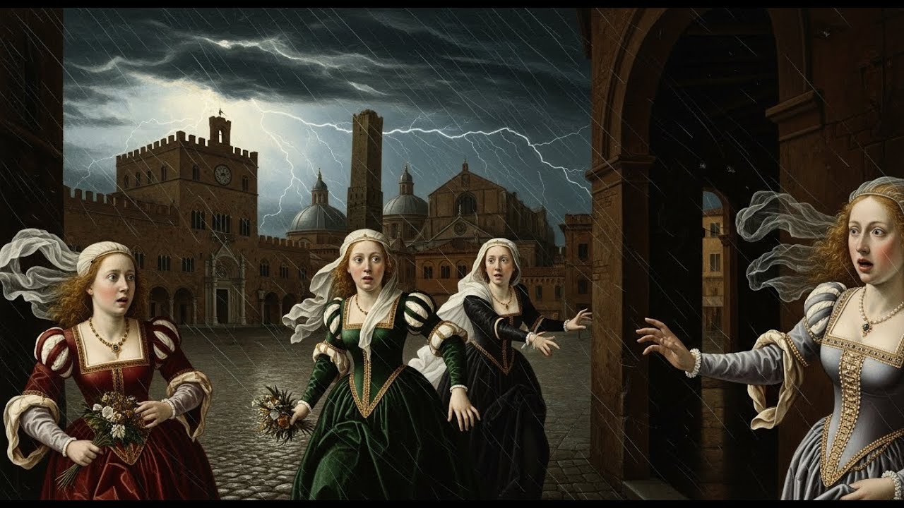 1465, Bologna — Le tre spose scomparse durante una notte di tempesta