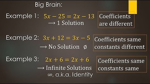 Equations with Infinite and No Solutions