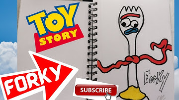 Drawing Forky from Toy Story 4 easy tutorial