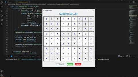 Java Sudoku Solver with GUI | Create, Solve & Clear Sudoku Puzzles using Java Swing