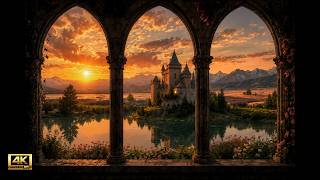 Golden Hour at the Castle 🌅 | Ambient Fantasy Music for Study, Reading & Relax