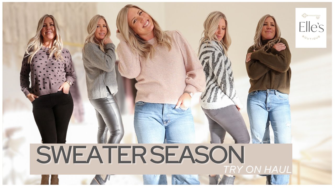 Trying On COZY WINTER SWEATERS! | Elle's Boutique