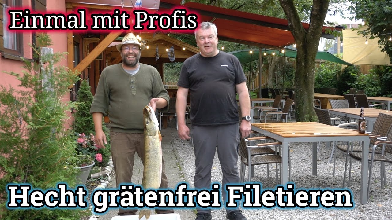 Hecht auf sensationelle Weise vom Profi grätenfrei filetiert