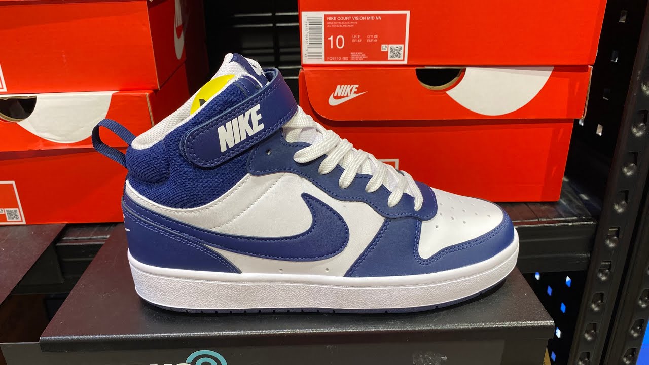 Nike Court Borough Mid 2 GS (White/ Signal Blue/ Blue Void