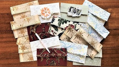 FABRIC ENVELOPES TUTORIAL- Use up your Fabric Pieces and Book Pages - DIY Ephemera PART 10