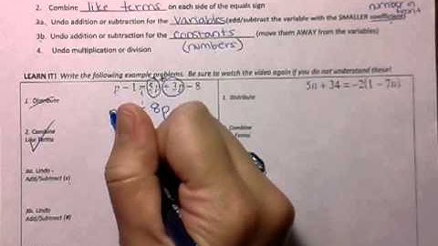 Video 8th Day47 Solving Multi Step Equations with Distributing