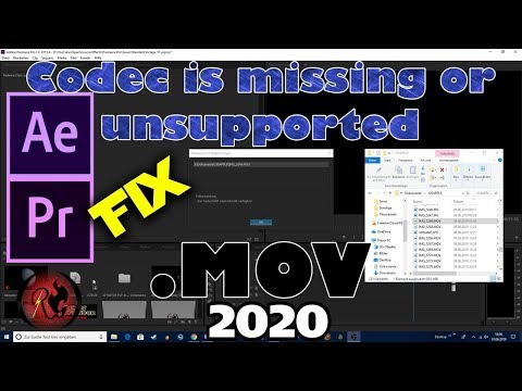 How to import .mov files to Premiere Pro CC & After Effects [Tutorial]2020 Codec missing/unavailable