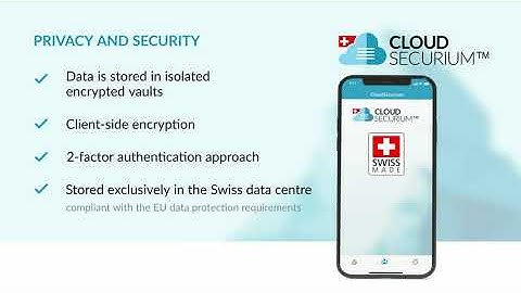 CloudSecurium™ - data storage and file sharing tool of the SWISS SECURIUM® platform