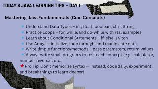Java Learning Tip – Day 1 | Master Core Concepts | Beginner Java Roadmap 2025