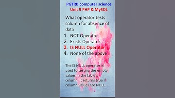 MCQ PHP & MYSQL PGTRB computer instructor #pgtrbcs