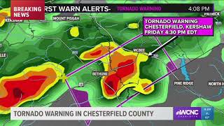REPLAY: Tornado warning for Chesterfield County, South Carolina