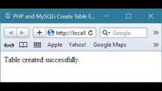 how to create table in mysqli