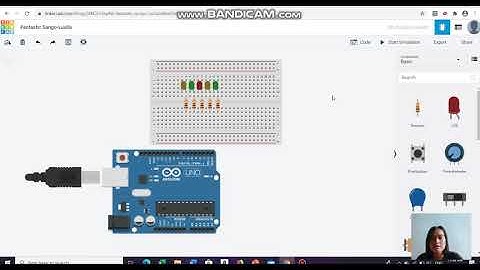 เขียนโปรแกรมให้หลอดไฟ LED ทำงาน 5 ดวงโดยไล่ติดทีละหลอดและดับทีละหลอด