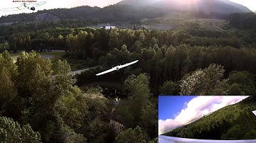 Kamikaze FPV - Eagle Tree Vector FC OSD Wing Flying with rear chase view