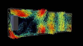 Demo: Formation of a von Kármán vortex street using the Lattice-Boltzmann method (3D)